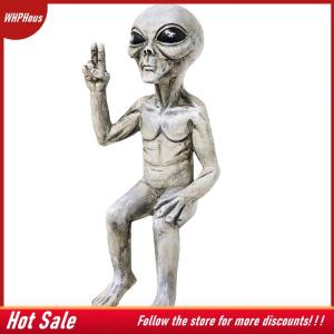 【COD】🔥🔥🔥 Alien Resin Statue Ornament Alien Garden Sculptures & Statues Yard Best Art Decor For Indoor Outdoor Home Or Office Collectible Figurine Gift