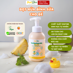 Bọt Rửa Bình Sữa Cho Bé PineBoo 500ml – Enzyme Sinh Học Từ Vỏ Dứa Dịu Lành Và An Toàn Cho Bé