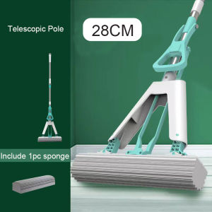 Sponge Mop Hand Wash Free Squeeze Mop Floor Cleaning Tool Toilet Bathroom Cleaner Squeeze Dry Cleaning Mop Household