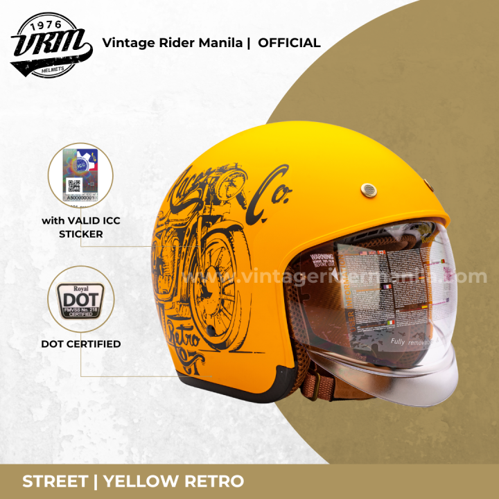 VRM 1976 Street Yellow Retro Half Face Helmet with Built-in Visor | Lazada PH VRM 1976 Street Yellow Retro Half Face Helmet with Built-in Visor | Lazada PH