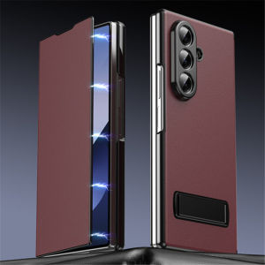 Luxury c Flip Leather Bracket Phone Case For Galaxy Z Fold 8 Ultra 7 6 5 4 3 Fold8 5G Stand Holder Cover