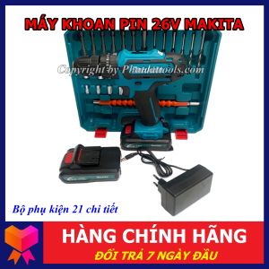 Máy Khoan Pin MKT 26V Có Búa - Kèm 24 Chi Tiết - Máy Khỏe Pin Trâu Sử Dụng Đa Năng - Bảo Hành 6 Tháng