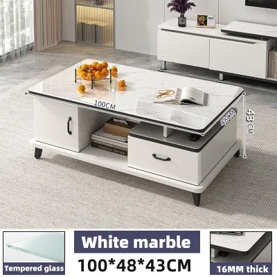 80 x 40x 42CM NEW Minimalist Furniture Tea Coffee Center Table Tea Table with Storage Shelf TV Stand Side End Table Accent Furniture
