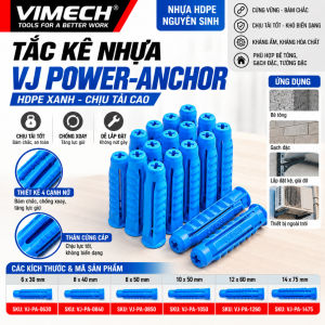 Tắc Kê Nhựa / Nở Nhựa Jinlike VJ-FG / VJ-PA Túi 50-100 Cái Tắc Kê Chịu Lực Treo Tường Bê Tông Gạch Lỗ 4 Cạnh Nổi HDPE