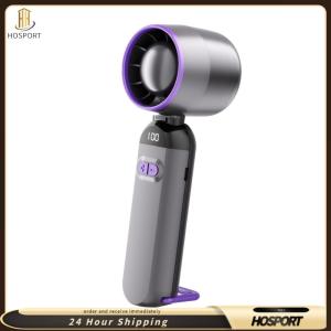 【HOSPORT】Handheld Turbo Fan USB Rechargeable High-Speed Folding Fan Portable Electric Fan for Camping Hiking Outdoor Activities