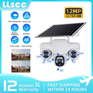 12MP 4G Solar Camera 3 Lens PTZ Outdoor Cam PIR Human Detection Two-way Audio V380 Pro Video Monitor Waterproof Surveillance Cam