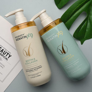 Bộ Dầu Gội Xả Voudioty Keratin X9 Biotin & Collagen Giúp Chăm Sóc Tóc 500ml hàng chính hãng