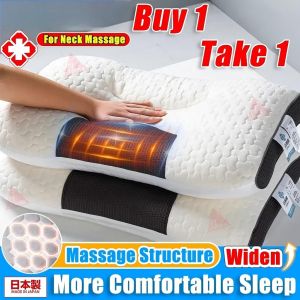 Neck Sleeping Pillows Memory Foam Pillow Cervical Orthopedic Sleeping Pillows Ergonomic Cervical Pillow for Neck Pain Relief for Office Workers Travelers & All Sleep Positions 48*74cm
