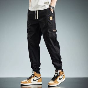 #037#L-5XL#กางเกงขายาวผ้าคอตตอนขาจั้มผู้ชายกางเกงแฟชั่นสไตล์เกาหลีเอวยางยืดใส่สบายใส่ได้ทุกโอกาส