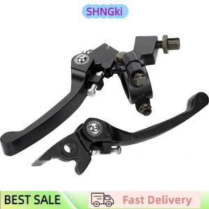 SHNGki KLX CRF XR50-250 Folding Handlebar Brakes Black Folding Aluminum Clutch Brake Lever Bike Motorcycle Clutch Brake Lever Perch