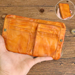 Vintage Style Men Genuine Leather Coin Purse Wallet Men with Coin Pocket Short Wallets Small Zipper Youth Purse with Card Holder2026