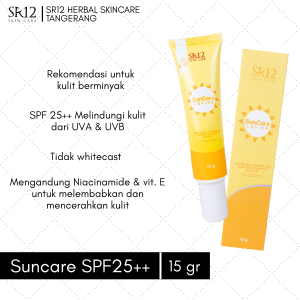 SUNCARE SR12 SUNSCREEN SPF25++ PELEMBAB MELINDUNGI WAJAH DARI MATAHARI SUNSCREEN WAJAH BERMINYAK