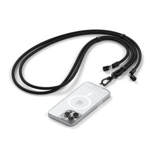 Satechi OntheGo Lanyard Cable 60W Fast Charging Black    480 Mbps data transfer built-in crossbody strap 1.5 m/4.9 ft braided cord for iPhone Android