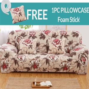 Sofa Cover 1/2/3/4 Seater Slipcover Sofa Anti-Skid Stretch Protector Lshape Sarung Couch Slip Cushionone sofa cover one free pillow case with foam stick