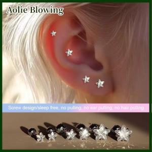 Aolie 316L Stainless Steel Helix Star Earrings Women 1pc Trend Zircon Lobe Rook Cartilage Ear Jewelry Body Accessories