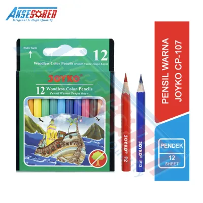 Pensil Warna Joyko Pendek [CP-107] 12 Warna / Peralatan Sekolah / Alat Tulis / Perlengkapan Sekolah / Pensil Warna Lengkap / Pensil Gambar / Alat Gambar / Pengsil Warna / Pencil Warna / Pensil Gambar Sketsa Lengkap / Pencil Gambar / Pensil Colour Joyko