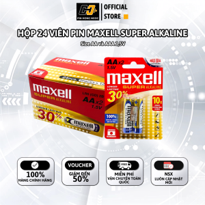 Hộp 24 Viên Pin AA / AAA Maxell Super Alkaline Siêu Bền 15V - Hàng chính hãng