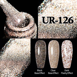 UR SUGAR Reflective Fluorescent Gel art Nail long Polish Neon Yellow Pink Red Glitter Semi Permanent Soak Off UV LED Nail Varnishes
