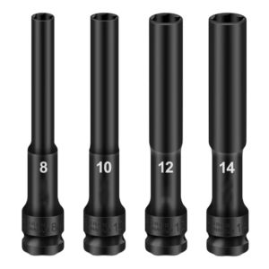 4ชิ้น ลูกบ๊อกบล็อกลม ลูกบ๊อกบล็อกลม ชุดลูกบล็อกยาว 1/2นิ้ ลูกบล็อกยาว ลูกบล็อกเดือย ลูกบล็อก ยาว พิเศษ ชุดลูกบล็อค Golem ลูกบล็อค ยาว128mm เบอร์8-14มิล ชุดลูกบล็อกดำ สีดำลูกบล็อก ชุดลูกบล็อกดำ ลูกบล็อกยาว ชุดลูกบล็อกยาว ลูกบล็อคลมยาว ลูกบล็อคยาวพิเศษ