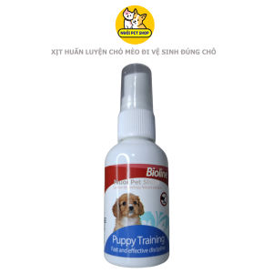 Chai xịt hướng dẫn huấn luyện chó mèo đi vệ sinh đúng chỗ Bioline Puppy Training chai 50ml - Nuôi Pet Shop