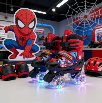 Pambatang Roller Skates Kids Roller Skates para sa Girls na kulay Pink may LED Wheels Adjustable Outdoor Skates