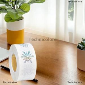 [COD] Technicolore 500 Sheets roll Transparent Snowflakes Stickers Christmas Tags Stickers For Kids Gift Baking Package Envelope Decor Stationery