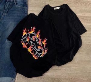 [HCM]Áo Thun Nam Form Rộng Hàn Quốc In Hình Ngọn Lửa Độc Đẹp Vải Dày Mịn Thoáng Mát Thiết Kế Thời Trang Kiểu Dáng Năng Động Trẻ Trung
