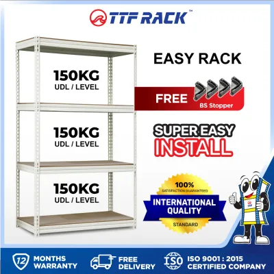 TTF Rack™️ EASY Rack/Storage Rack Boltless Rack Rak Besi Rak Dapur Rak Besi 4 tingkat Rak Besi Serbaguna murah rack