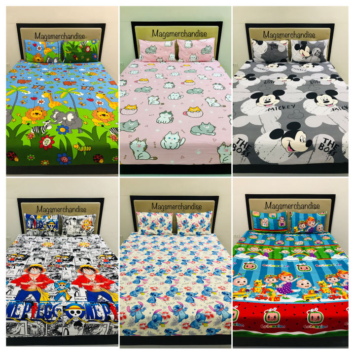 Character Kids Bedsheet 3in1 set with pillowcases Canadian Cotton