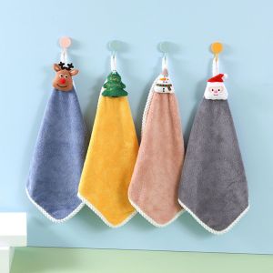 ZOOGGJZ Soft Cute Nursery Adsorption Cloth Kitchen Or Bathroom Christmas Hand Towel Hanging Hand Towel
