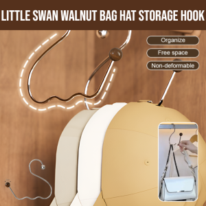 Little Swan Walnut Bag Hat Storage Hook Stainless Steel Baseball Cap Storage Tool Bag Hooks Home Closet Scarf Towel Tie Storage Supplies