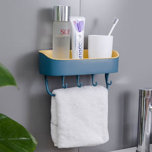huowa Towel and Toiletry Holder WallMounted Shelf for Organizing Bathroom Essentials