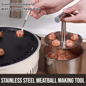 6/12 Holes Stainless Steel Meatball Making Tool Non Stick Stuffed Meatball Mold Durable Practical Fish Ball Meatball Molds