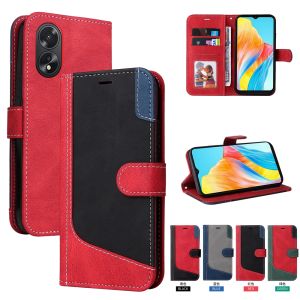 เคสโทรศัพท์กันตกสำหรับ OPPO A18 A78 A58 A38 A98 5G 3สีกระเป๋าสตางค์หนังเคสโทรศัพท์2พลิกช่องการ์ด