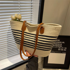 Oversized Straw Tote Bag - Versatile Shoulder Purse for Work & Beach