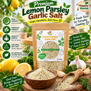 Lemon Parsley Garlic Salt Seasoning – Zesty Savory Herb Mix for Chicken Vegetables Seafood & Pasta