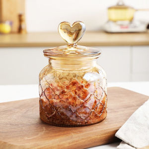 [SG Ready Stock] Nordic Amber Glass Airtight Container Food Storage Jars Transparent Sealed Box