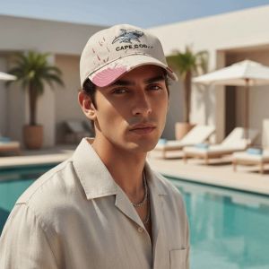 Chomped Brim Design Shark Bite Cap Vibrant Fabric Paint Animal Embroidery Embroidered Baseball Hat Adjustable Metal Buckle