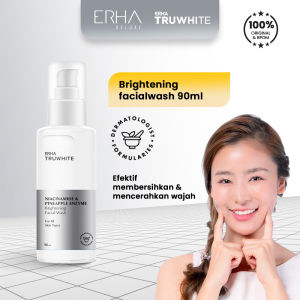 ERHA Truwhite Brightening Facial Wash 60 mL - Sabun Pembersih Pencerah Wajah Niacinamide & Pineapple Enzyme