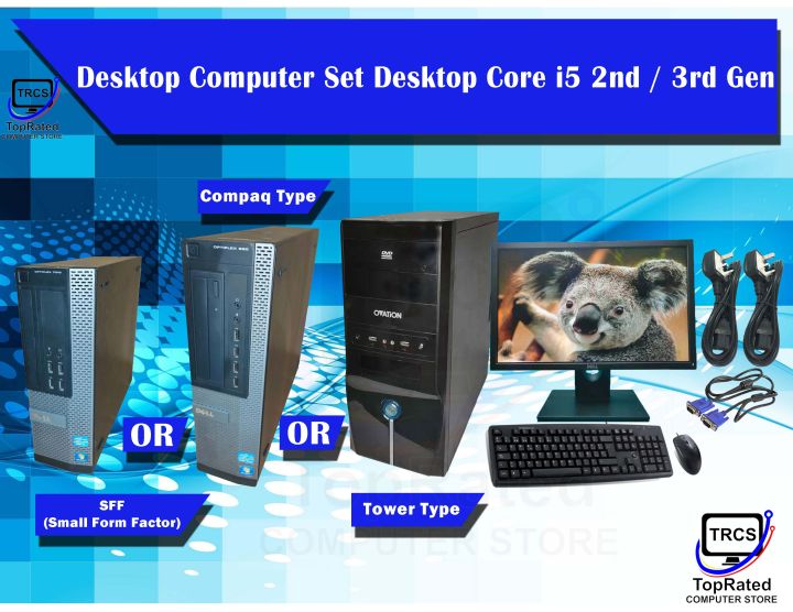 Desktop Computer Set Desktop Core i5 2nd / 3rd Gen 4GB / 8GB RAM 500GB ...