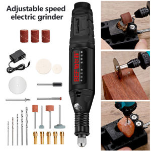 Mesin Gerinda Mini Elektrik 100V-240V Pengaturan Tanpa Langkah Kecepatan Electric Grinder Mengukir Alat set untuk Milling Polishing 3000-18000 Putaran/Menit