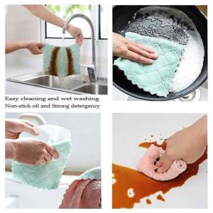 3PCS MICROFIBER DISH DISHWASHER CLEANING CLOTH CLOTHS ABSORBENT FAST DRYING CLEANING TOWELS HEAVY DUTY HANGING TOWEL FIBER TABLE CLOTH KITCHEN CLEANING TOWEL