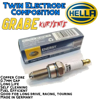 SPARK PLUG FOR Kawasaki Barako 175 HELLA TWIN ELECTRODE COMPOSITION SPARK PLUG ( CD10N-7D ) | HIGH QUALITY | DURABLE