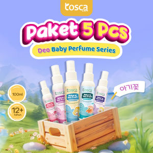 Paket 5pcs Deodorant Tosca Spray Baby Perfume Series 100ml Deodorant Tawas Cair Mencegah Bau Ketiak