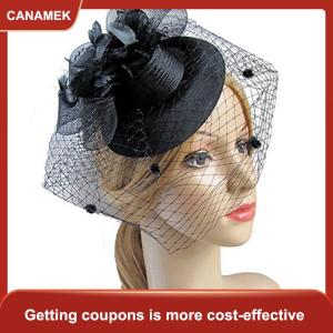 【CANAMEK】 Lông Mạng Che Mặt Headband với ren hoa phụ nữ thanh lịch hat mũ nón hairpinshấp dẫn đám cưới bên tóc Clip