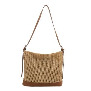 Korean Crossbady Bag for Woman Leisure Sling Bag Knitted Braid Bags for Large Capacity Square Bag
