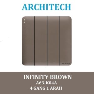 ARCHITECH INFINITY A63-K04A Sakelar/CETEKAN Lampu 4 Gang 1 Arah BROWN