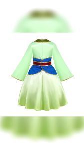 Mulan Cosplay Costume Girl Chinese-style Long-sleeved Hanfu with Hair Accessories Necklace Halloween Girl Hero Costume2026
