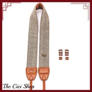 [The Cici Shop] สายคล้องกล้องแบบพกพาสายคล้องคอแบบวินเทจสายคล้องกล้องผ้าฝ้าย100% สำหรับกล้อง Sony Nikon Canon Olympus DSLR