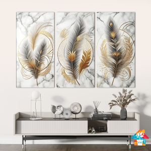 RUNABEE HIASAN DINDING SET BESAR DEKORATIF BULU ABSTRAK 60x40CM DEKORASI KAMAR TIDUR AESTHETIC